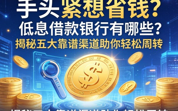 手头紧想省钱？低息借款银行有哪些？揭秘五大靠谱渠道助你轻松周转