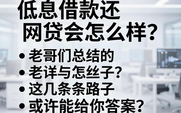 低息借款还网贷会怎么样?老哥们总结的这几条路子或许能给你答案