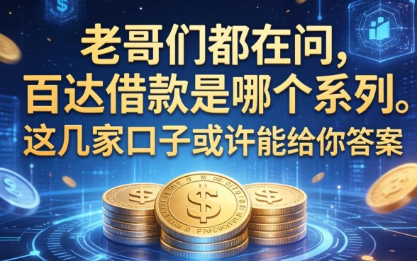 老哥们都在问百达借款是哪个系列放款，这几家口子或许能给你答案