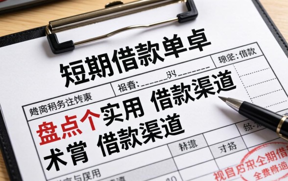 短期借款的单据有哪些？盘点几个实用的借款渠道