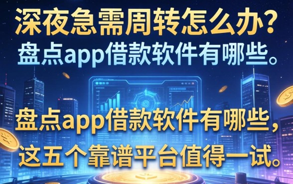 深夜急需周转怎么办？盘点app借款软件有哪些，这五个靠谱平台值得一试