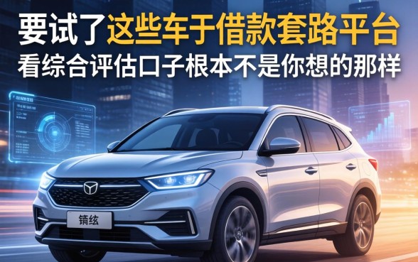 我试了这些车子借款套路平台，发现不看综合评估的口子根本不是你想的那样