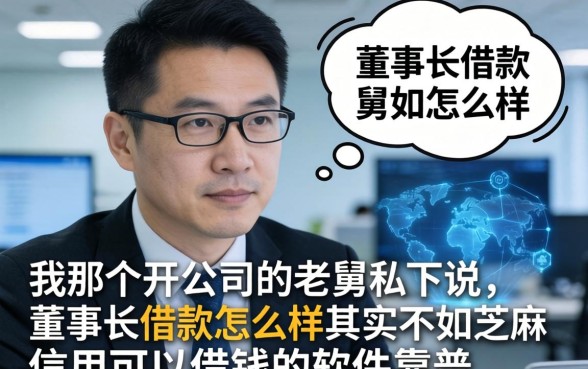 我那个开公司的老舅私下说，董事长借款怎么样其实不如芝麻信用可以借钱的软件靠谱