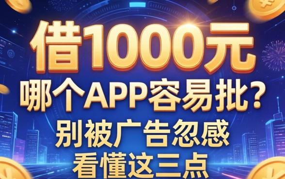 借1000元哪个app容易批？别被广告忽悠，看懂这三点