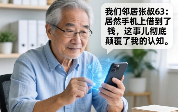 我邻居张叔63岁，居然在手机上借到了钱，这事儿彻底颠覆了我的认知
