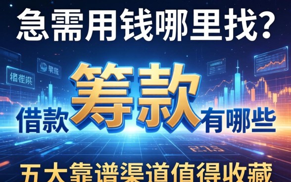 急需用钱哪里找？筹款的借款平台有哪些？这五大靠谱渠道值得收藏