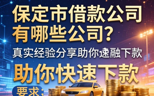 保定市借款公司有哪些公司？真实经验分享助你快速下款