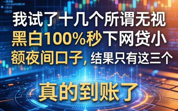我试了十几个所谓无视黑白100%秒下网贷小额夜间口子，结果只有这三个真的到账了