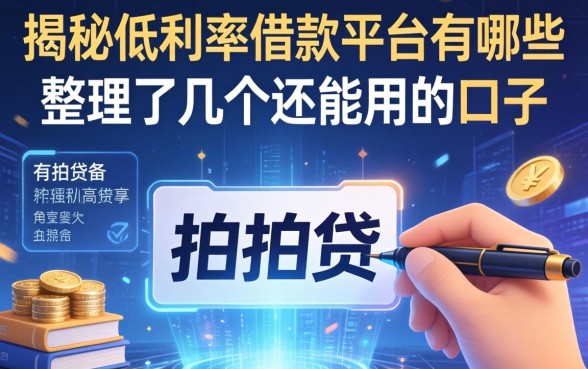 揭秘低利率借款平台有哪些拍拍贷，整理了几个还能用的口子