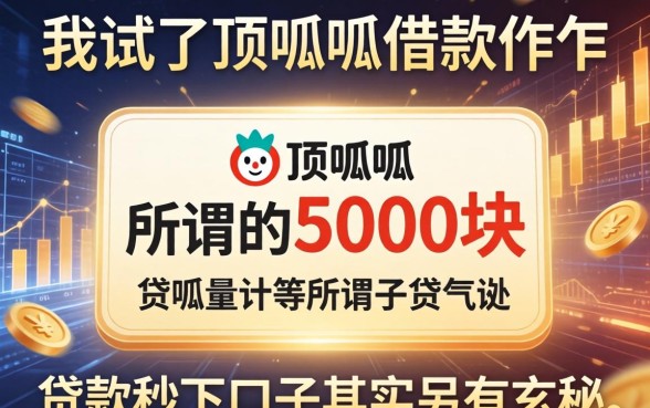 我试了顶呱呱借款软件，所谓的5000块贷款秒下口子其实另有玄机
