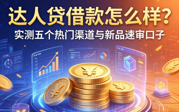 达人贷借款怎么样？实测五个热门渠道与新品速审口子