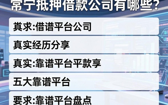 常宁抵押借款公司有哪些？真实经历分享与五大靠谱平台盘点