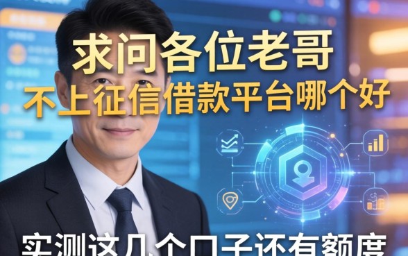 求问各位老哥，不上征信借款平台哪个好？实测这几个口子还有额度