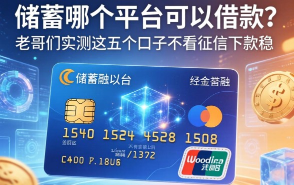 储蓄卡哪个平台可以借款？老哥们实测这五个口子不看征信下款稳