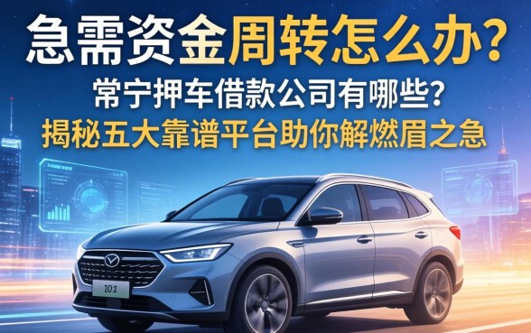 急需资金周转怎么办？常宁押车借款公司有哪些？揭秘五大靠谱平台助你解燃眉之急