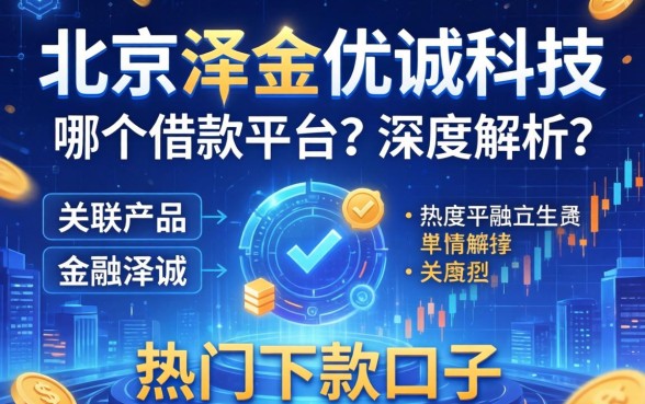 北京泽金优诚科技是哪个借款平台？深度解析其关联产品及热门下款口子