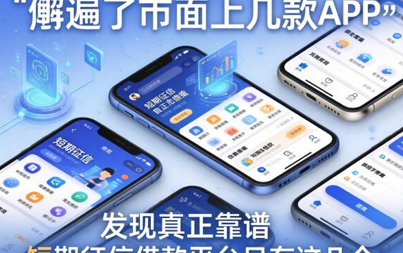 我翻遍了市面上几十款APP，发现真正靠谱的短期征信借款平台只有这几个