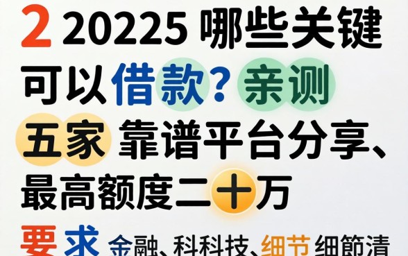 2025哪些可以借款？亲测五家靠谱平台分享，最高额度二十万