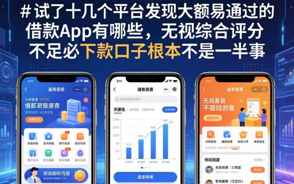 我试了十几个平台，发现大额易通过的借款app有哪些和无视综合评分不足必下款口子根本不是一回事