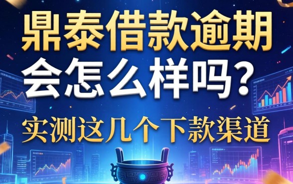 鼎泰借款逾期会怎么样吗？实测这几个下款渠道