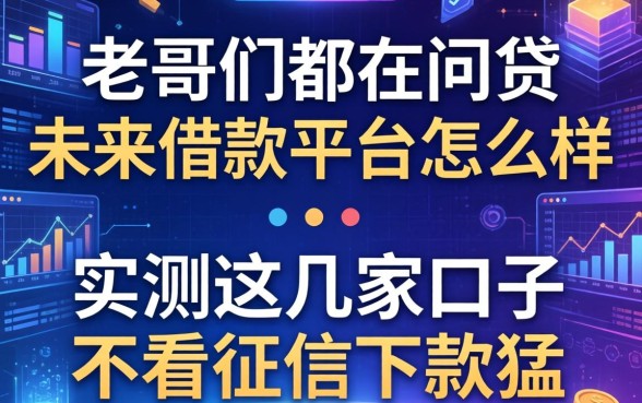 老哥们都在问贷未来借款平台怎么样，实测这几家口子不看征信下款猛