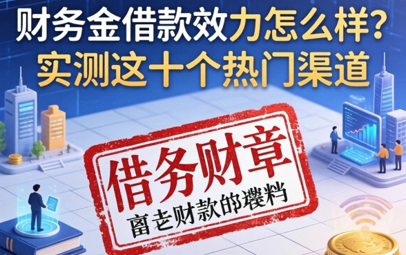 财务章借款效力怎么样？实测这十个热门渠道