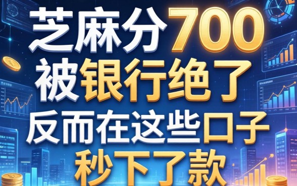 我芝麻分700被银行拒了，反而在这些口子秒下了款