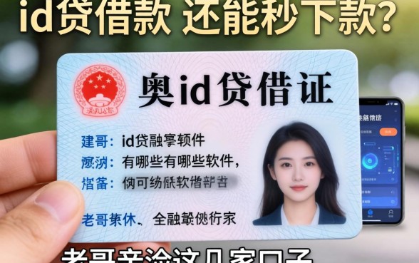 除了身份证，id贷借款的有哪些软件还能秒下款？老哥亲测这几家口子