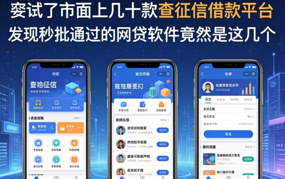 我试了市面上几十款查征信的借款平台，发现秒批通过的网贷软件竟然是这几个