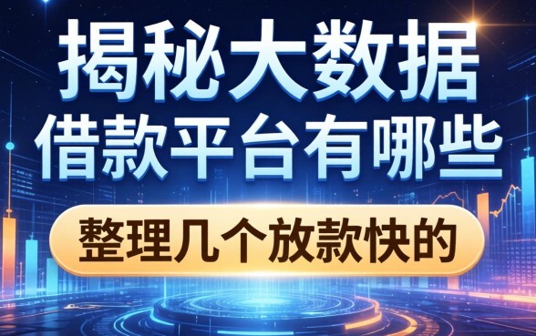 揭秘大数据的借款平台有哪些，整理了几个放款快的