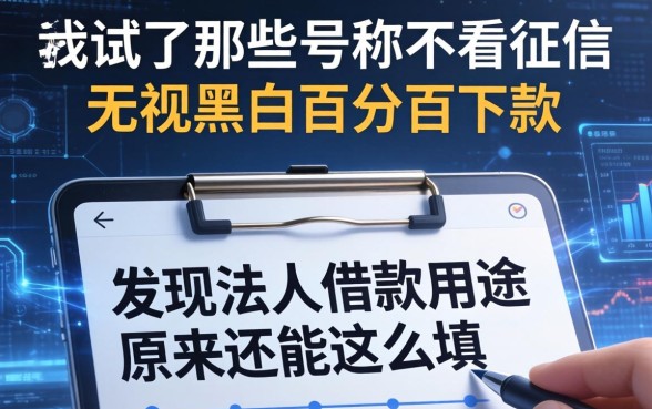 我试了那些号称不看征信无视黑白百分百下款的网贷软件，发现法人借款用途原来还能这么填