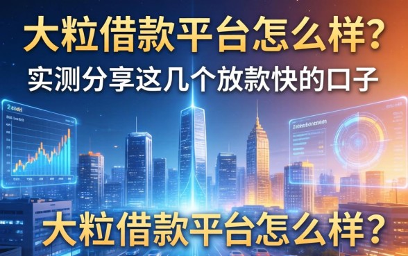 大粒借款平台怎么样？实测分享这几个放款快的口子