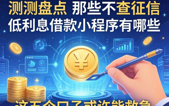 实测盘点：那些不查征信的低利息借款小程序有哪些，这五个口子或许能救急