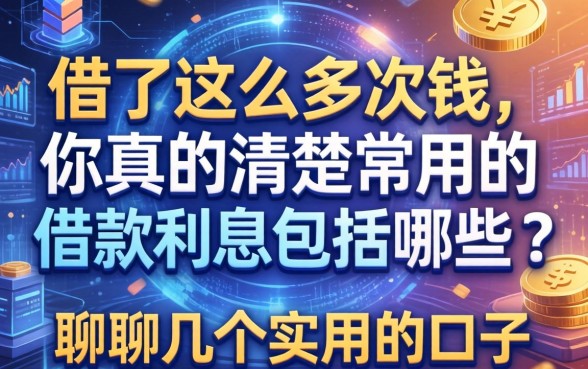 借了这么多次钱，你真的清楚常用的借款利息包括哪些吗？聊聊几个实用的口子