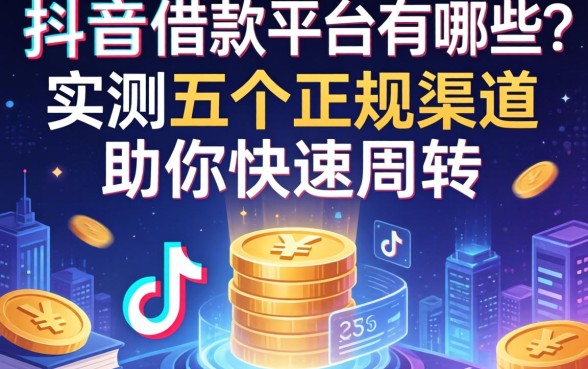 抖音上借款平台有哪些？实测五个正规渠道助你快速周转
