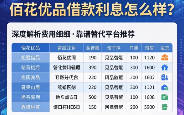 佰花优品借款利息怎么样？深度解析费用明细与靠谱替代平台推荐