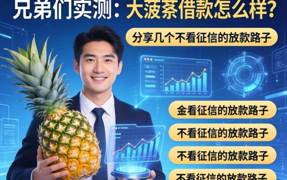 兄弟们实测：大菠萝借款怎么样？分享几个不看征信的放款路子