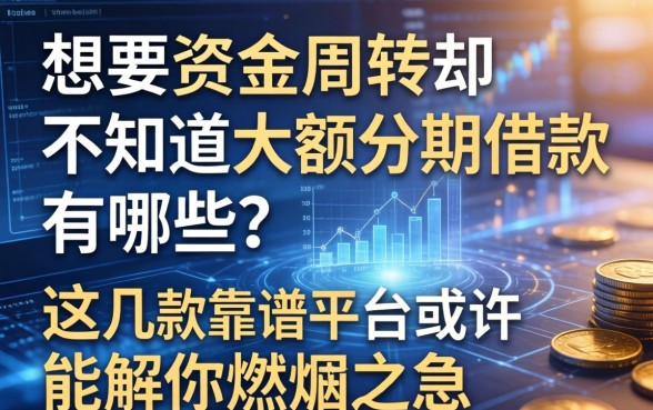 想要资金周转却不知道大额分期借款有哪些？这几款靠谱平台或许能解你燃眉之急