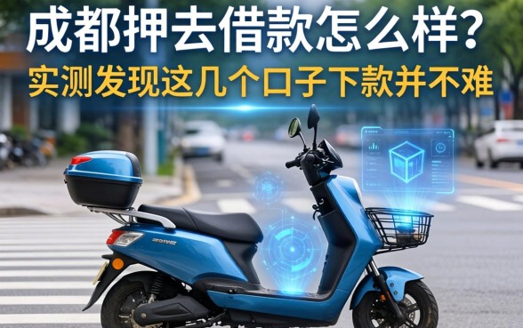 成都押电动车借款怎么样？实测发现这几个口子下款并不难