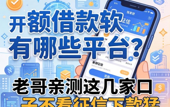 大额的借款软件有哪些平台？老哥亲测这几家口子不看征信下款猛