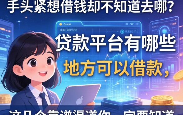 手头紧想借钱却不知道去哪？贷款的平台有哪些地方可以借款，这几个靠谱渠道你一定要知道