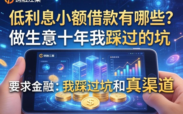 低利息小额借款有哪些？做生意十年我踩过的坑和真渠道