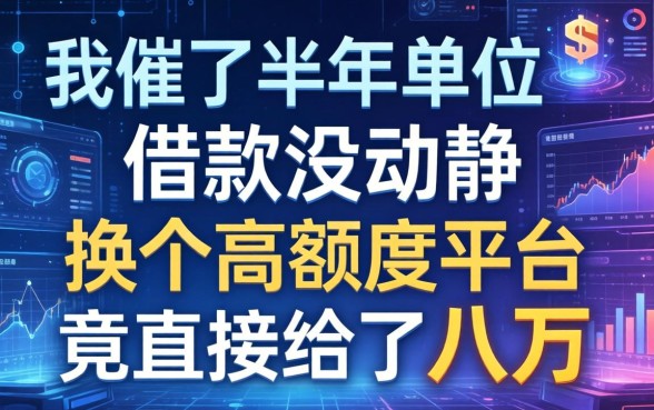 我催了半年单位借款没动静，换个高额度平台竟直接给了八万