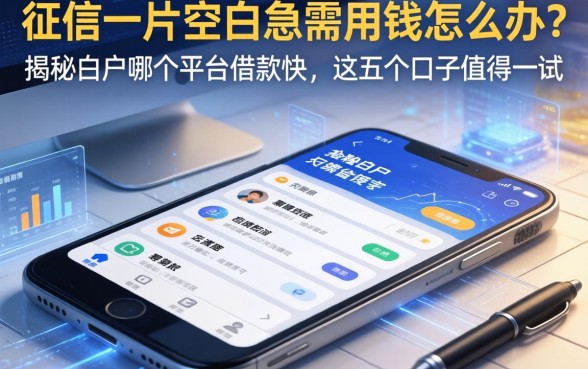 征信一片空白急需用钱怎么办？揭秘白户哪个平台借款快，这五个口子值得一试