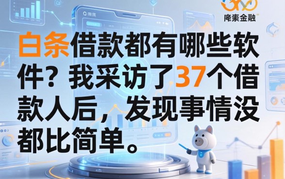 白条借款都有哪些软件？我采访了37个借款人后，发现事情没那么简单