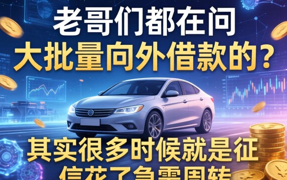 老哥们都在问大批量向外借款的原因有哪些，其实很多时候就是征信花了急需周转