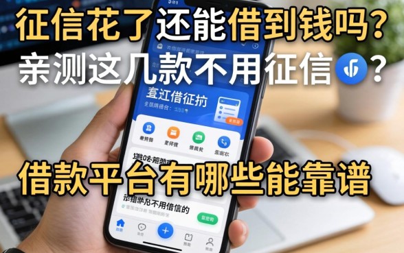 征信花了还能借到钱吗？亲测这几款不用征信的借款平台有哪些软件靠谱