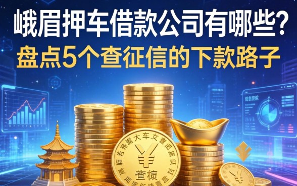 峨眉押车借款公司有哪些？盘点5个不查征信的下款路子