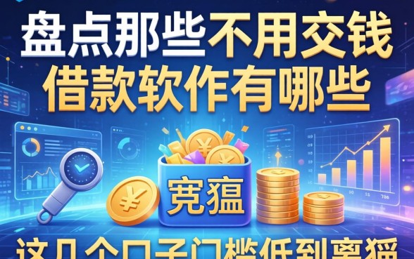 盘点那些不用交钱借款软件有哪些，这几个口子门槛低到离谱