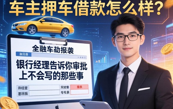 车主押车借款怎么样？银行经理告诉你审批表上不会写的那些事